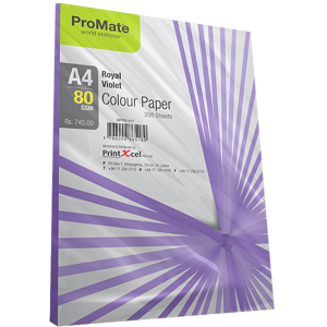 ProMate Colour Paper Royal Violet A4-80 GSM 250 Sheets Pack