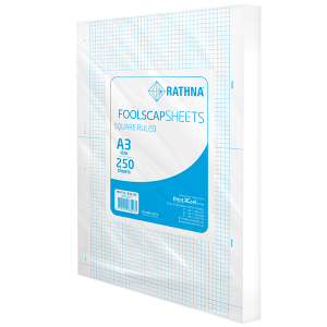 Rathna A3 Foolscap Square Ruled - 250 Sheets Pack