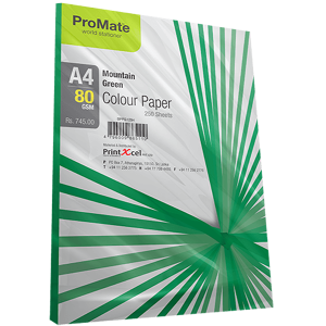 ProMate Colour Paper Mountain Green 80 Gsm 250 Sheets Pack
